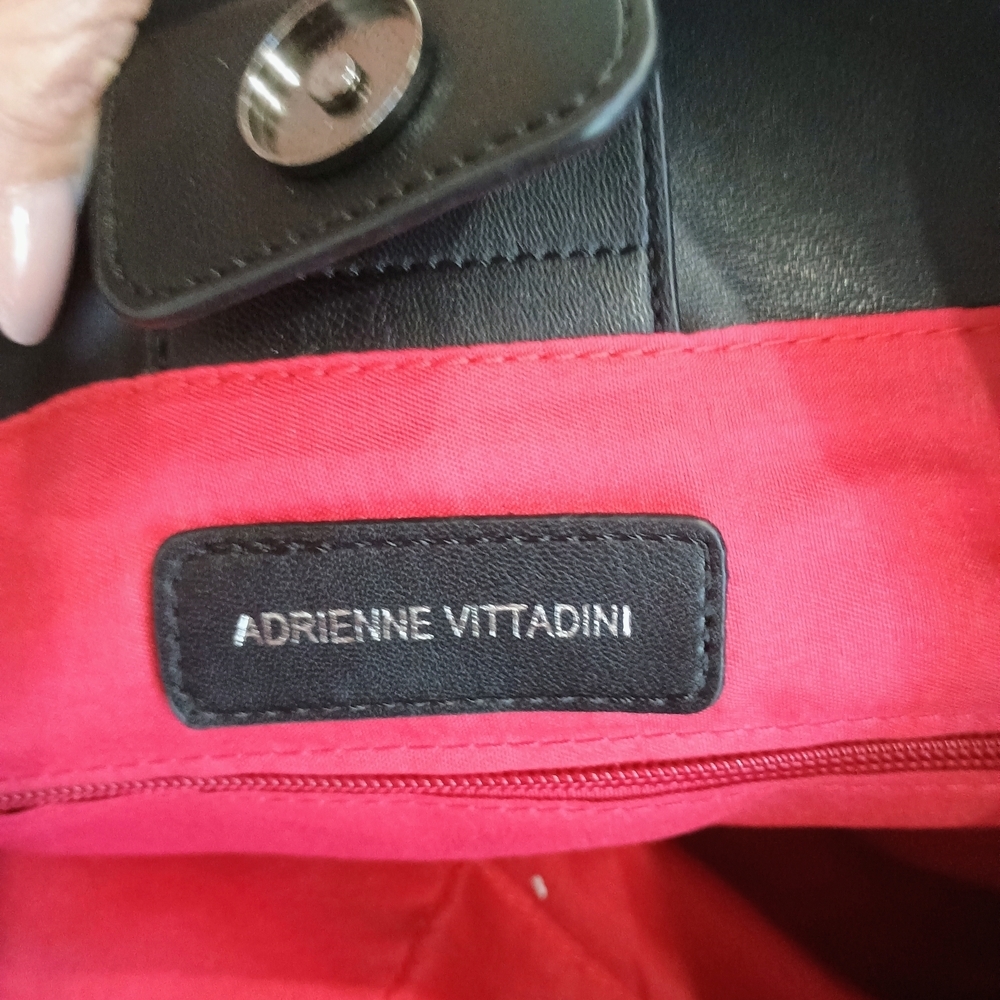 Adrienne Vittadini Black Studded Shoulder Bag - Picture 6 of 8